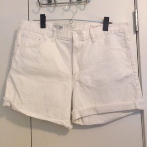 White Boyfriend Shorts